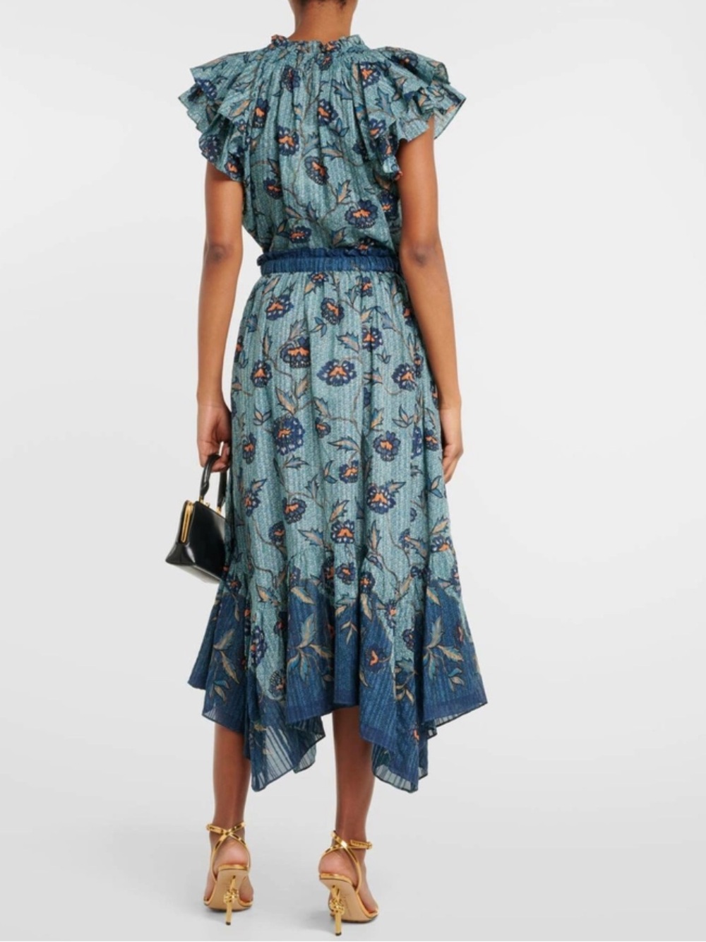 Ulla Johnson Alice asymmetric cotton-blend midi skirt - Size 2 - Picture 2 of 9